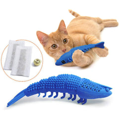 Pet Cat Toothbrush Toy, dual-purpose toy for dental hygiene and play, designed to clean cats' teeth while they play