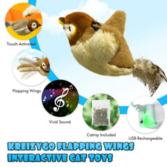 Interactive Flapping Bird Cat Toy, battery-operated toy for hours of fun and stimulation for cats