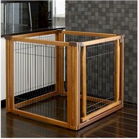 Richell 4 Panel Convertible Elite Pet Gate, versatile and durable pet gate with expandable design for secure indoor boundaries