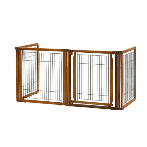 Richell Convertible Elite 4 Panel Pet Gate in Autumn Matte, versatile and sturdy pet gate with a sleek design for easy indoor pet containment