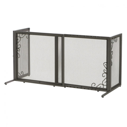 Richell Small Freestanding Metal Mesh Pet Gate in Antique Bronze, compact and durable metal mesh gate with a freestanding design, perfect for securing smaller spaces