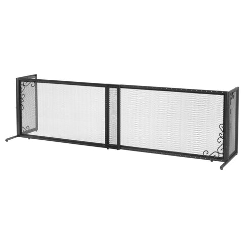 Richell Large Freestanding Metal Mesh Pet Gate in Black, sturdy and stylish pet gate with a metal mesh design, perfect for securing wide spaces in the home