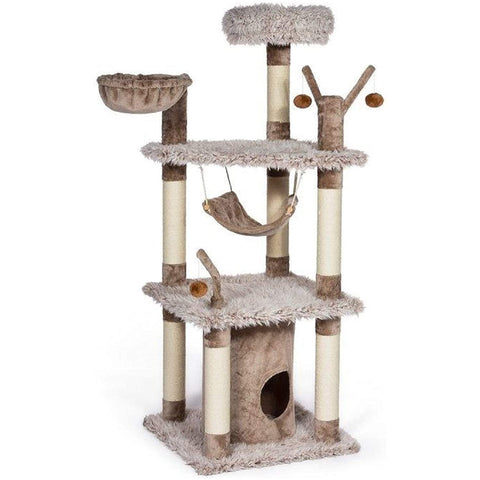 Prevue Pet Products Kitty Power Paws Siberian Mountain Cat Furniture, premium multi-level cat tree with cozy hideaways, sisal-wrapped posts, and plush surfaces