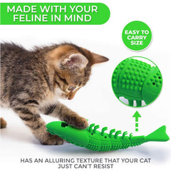 Pet Cat Toothbrush Toy, dual-purpose toy for dental hygiene and play, designed to clean cats' teeth while they play