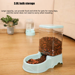 Pet Feeder & Water Dispenser, automatic dual pet feeding system for convenient meals and hydration