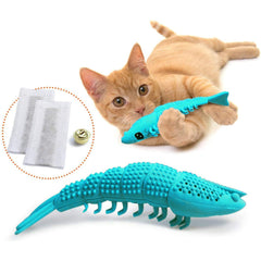 Pet Cat Toothbrush Toy, dual-purpose toy for dental hygiene and play, designed to clean cats' teeth while they play