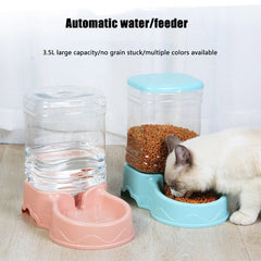 Pet Feeder & Water Dispenser, automatic dual pet feeding system for convenient meals and hydration